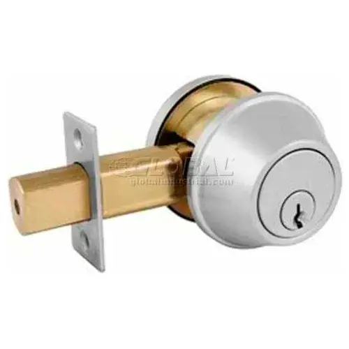 Master Lock® Commercial Single Cylindrical Deadbolt, Brushed Chrome Direct From Factory