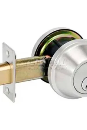 Fresh Stock Master Lock® Double Cylinder Heavy Duty Deadbolt W/BumpStop, Brushed Chrome