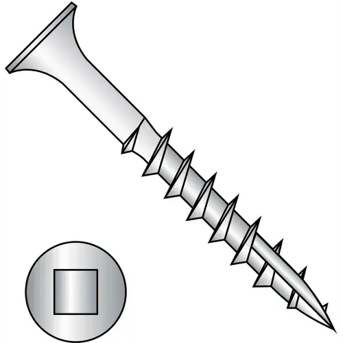 12 x 4 Bugle Square Drive Course Thread Type 17 Point Deck Screw 18-8 Stainless Steel - Pkg of 500 Fan Favorite