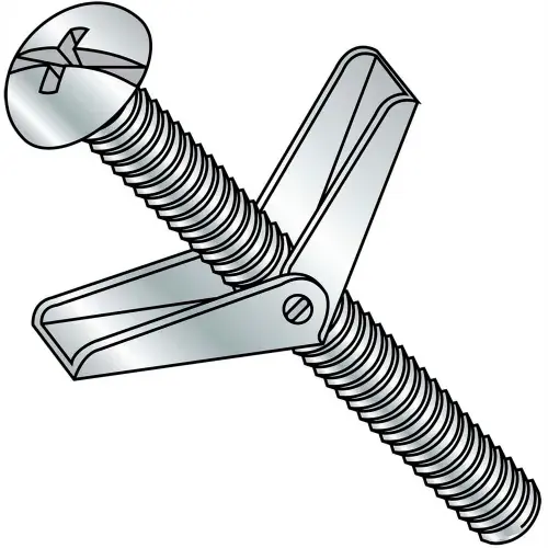 Fan Favorite 1/4X4 Combination Round Head Toggle Bolt Zinc, Pkg of 50