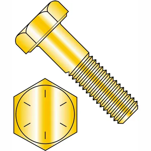 Hex Cap Screw - 1/2-13 x 1-1/2" - Steel - Zinc Yellow - Grade 8 - FT - UNC , Pack of 50 Mega Sale
