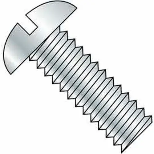 Authentic 10-32 x 1-1/4" Machine Screw - Round Head - Slotted - Steel - Zinc CR+3 - FT, Pack of 100