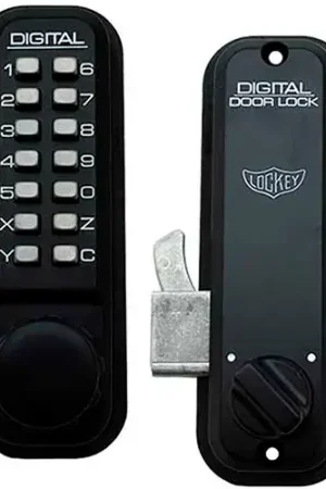 Final Sale Lockey Digital Door Lock 2500 Mechanical Keyless Hook Bolt, Jet Black