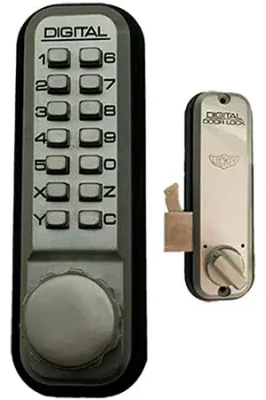 Lockey Digital Door Lock 2500 Mechanical Keyless Hook Bolt, Satin Nickel One Day Deal