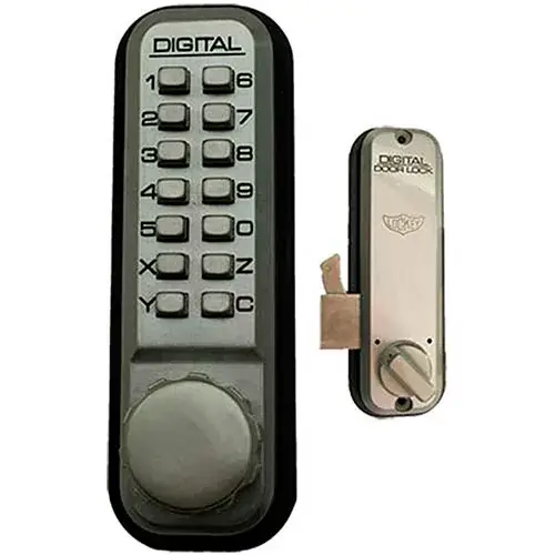 Lockey Digital Door Lock 2500 Mechanical Keyless Hook Bolt, Satin Nickel One Day Deal