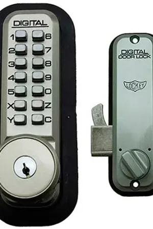 Best Price Lockey Digital Door Lock 2500 Mechanical Keyless Hook Bolt with Key Override, Satin Nickel