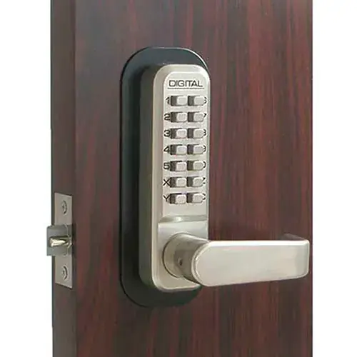 While Supplies Last Lockey Digital Door Lock 2835 Lever Handle, Satin Nickel