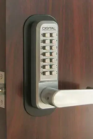 Lockey Digital Door Lock 2835 Lever Handle, Satin Chrome Premium