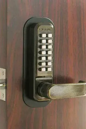 Lockey Digital Door Lock 2835 Lever Handle, Antique Brass Budget