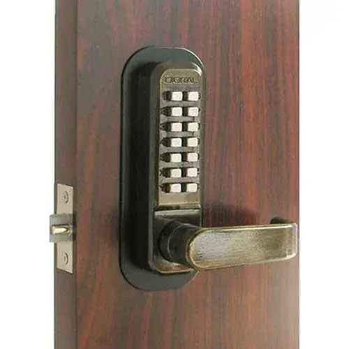 Lockey Digital Door Lock 2835 Lever Handle, Antique Brass Budget