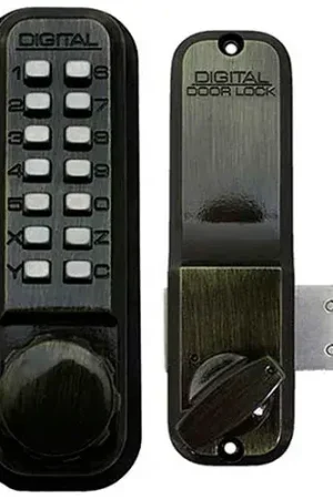 Sale Lockey Digital Door Lock 2200 Surface/Rim Mount, Antique Brass