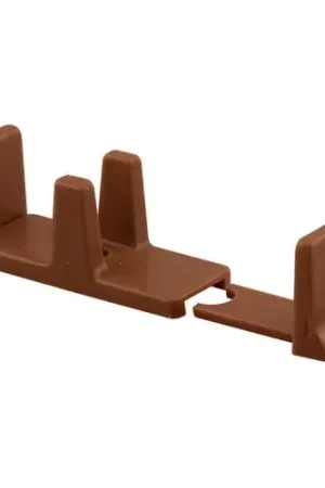 Premium Prime-Line N 7384 Bypass Door Guide, 1-Inch High, Adjustable, Dark Brown,(Pack of 2)