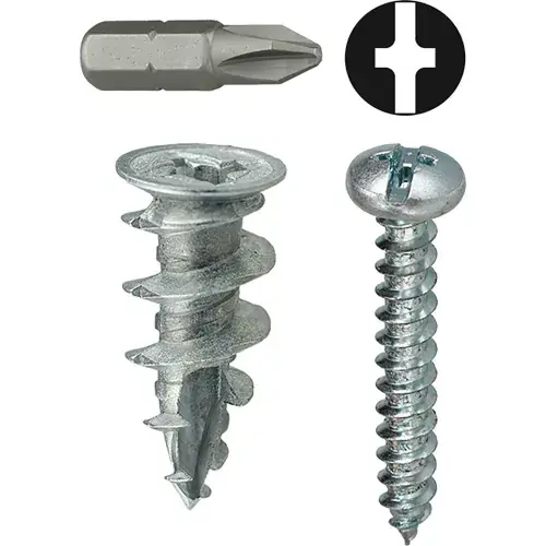 L.H.Dottie® Walldriller Anchor Kit w/ Combo Pan Head Screw, 8, Tuff Pack, 50 Pieces Instant Buy