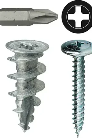 L.H.Dottie® Zinc Alloy Walldriller Anchor Kit w/ Phillips Wafer Head Screw, 8, 50 Pieces Cheap