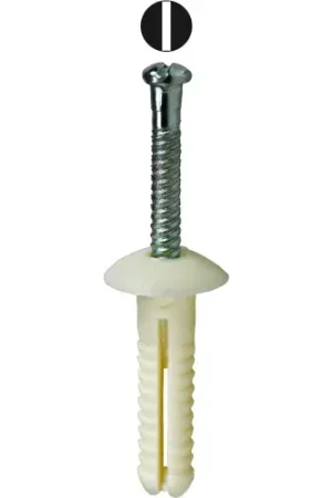 L.H.Dottie® Nylon Button Head Drive Anchor Kit w/ Pin, 3/16" x 1", 100 Pieces Next Day Delivery