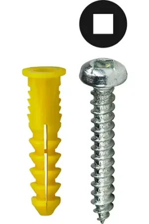 L.H.Dottie® Ribbed Conical Anchor Kit w/ Square Pan Head Screw, 10, Tuff Pack, 201 Pieces Best Seller