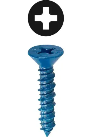 While Supplies Last L.H.Dottie® Concrete Screw Anchor, Phillips Flat Head, 3/16" x 3-1/4", 100 Pack