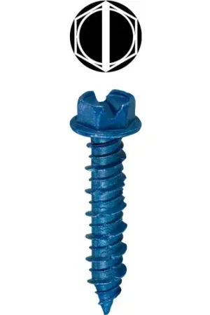 Discount L.H.Dottie® Concrete Screw Anchor, Slotted Hex Washer Head, 1/4" x 2-1/4", 100 Pack