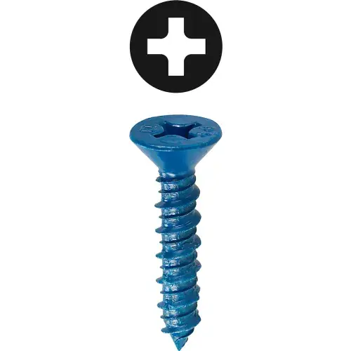 Certified L.H.Dottie® Concrete Screw Anchor, Phillips Flat Head, 3/16" x 1-1/4", 100 Pack