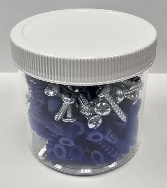 [1 PC] Plastic Anchors Ribbed Super 4 Way Kit with Drill Bit 10-12 Screw Size 100pcs per Jar Fan Favorite