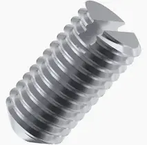 Top Rated 10-24 X 1" Cup Point Slotted Set Screws Case Hardened Steel Zinc Plated (100 / Pkg.)