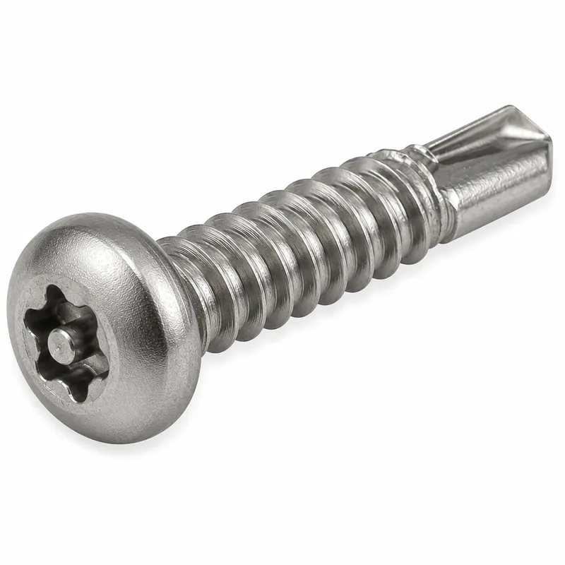 Best Choice 10-16 X 1/2" Tamper Resistant Self-Drilling Screws Pan Head Pin-In Six Lobe Drive 410 Stainless Steel (100 / Pkg.)