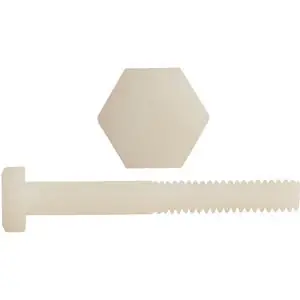 Markdown 1/4-20 X 2" Hex Head Cap Screws Nylon Natural Partially Threaded (100 / Pkg.)