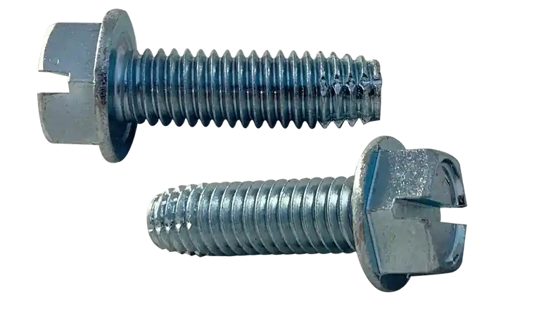 Hot Deal 10-32 X 3/8" Type F Thread Cutting Screws Indented Hex Washer Head Slotted Drive 410 Stainless Steel (4000 / Pkg.)
