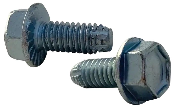 Mega Sale 12-24 X 1" Type F Thread Cutting Screws Serrated Indented Hex Washer Head Unslotted Drive Steel Zinc & Bake (3000 / Pkg.)