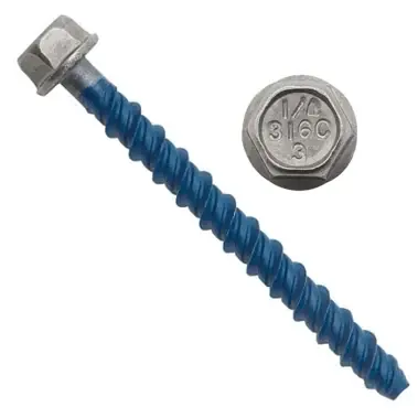1/2" x 4" DeWalt Wedge-Bolt+ Concrete Screw Anchor Hex Head 316 Stainless Steel Bimetal 07890-PWR (50/Pkg.) One Day Deal