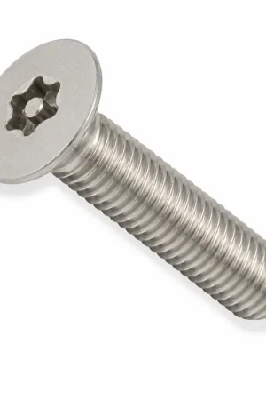 In Demand 1/4-20 X 3/4" Tamper Resistant Machine Screws Flat Head Pin-In Six Lobe Drive Alloy Steel Trivalent Zinc Plated (100 / Pkg.)