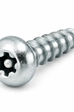 10 X 1" Type A Tamper Resistant Sheet Metal Screws Button Head Pin-In Six Lobe Drive 18/8 Stainless Steel (100 / Pkg.) Luxury