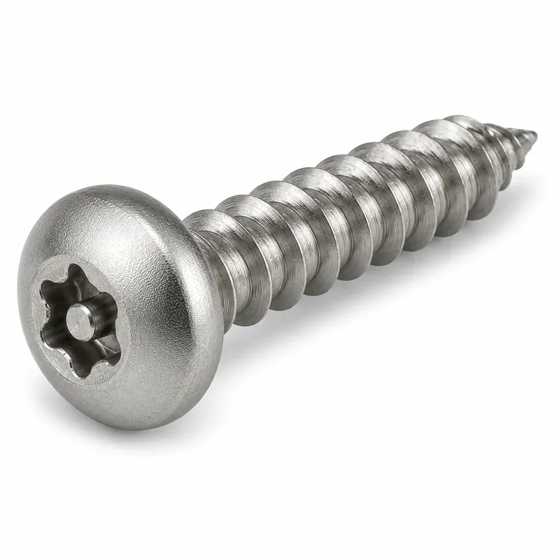 Buy Today 10 X 2-1/2" Tamper Resistant Sheet Metal Screws Button Head Pin-In Six Lobe Drive 18/8 Stainless Steel (100 / Pkg.)