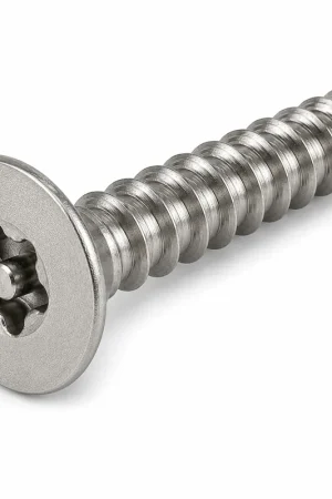 12 X 3/4" Tamper Resistant Sheet Metal Screws Flat Head Pin-In Six Lobe Drive 18/8 Stainless Steel (100 / Pkg.) Buy Direct