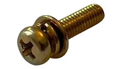 Factory Price M3 x 8mm SEMS Machine Screws Phillips Pan Head Split Lock & Flat Washer JIS B1188 Steel Zinc Yellow (4000 / Pkg.)