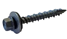 10-16 X 2 1/2" Hex Washer Pole Barn Screws Bonded EPDM Washer 17 Point Hi-Lo Thread Steel Galvanized (1500 / Pkg.) New Arrival