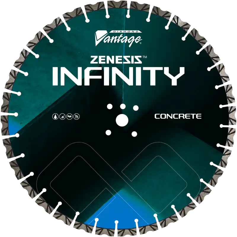 In Demand Diamond Vantage 3016INFINITY 30" x 0.165" Walk Behind Saw Diamond Blade for Concrete Zenesis Infinity 15mm Segments