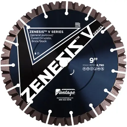 Diamond Vantage 0608UDUZX5-2V 6" x 0.086" Diamond Blade for Concrete/Masonry ZENESIS V SERIES ZX5 12mm Segments Buy Online