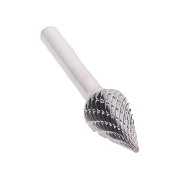 Latest 1/4" X 1/2" Cone Pointed End Double Cut Carbide Bur Solid Carbide 1/4" Round Shank DULSM1