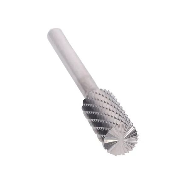 3/16" X 5/8" Cylindrical End-Cut Double Cut Carbide Bur Solid Carbide 1/4" Round Shank DULSB14 Premium