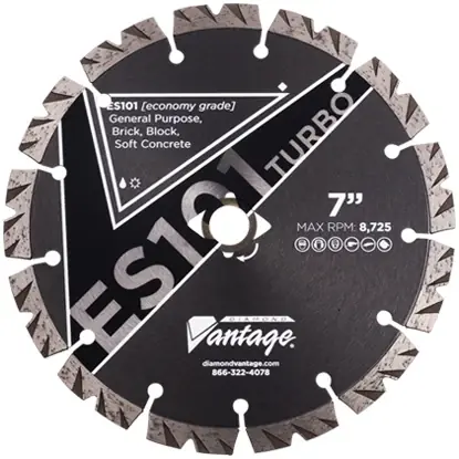 Bargain Diamond Vantage 1212ESIZ 12" x 0.125" Diamond Blade for Concrete/Masonry ES101 TURBO 12mm Segments