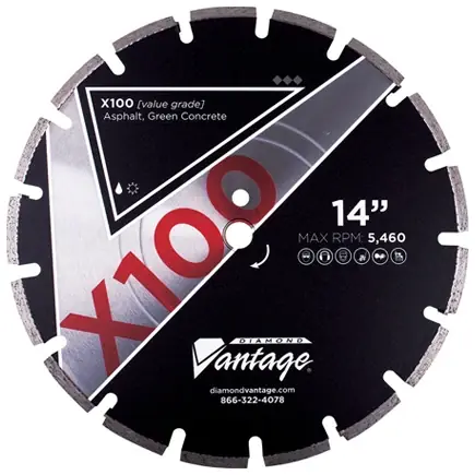 Top Rated Diamond Vantage 2012EX1-4 20" x 0.125" Diamond Blade for Asphalt/Green Concrete X100 - ASPHALT