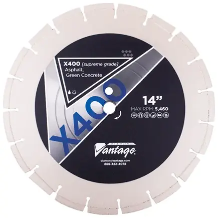 Diamond Vantage 1212EX4-4 12" x 0.125" Diamond Blade for Asphalt/Green Concrete X400 - ASPHALT 10mm Segments Cheap