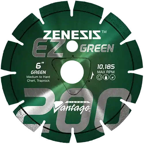 Diamond Vantage 0809EZ200Z 8" x 0.095" Early Entry Saw Diamond Blade for Medium-Hard Aggregate/Early Entry Green Concrete/Traprock Z200 GREEN Special Discount