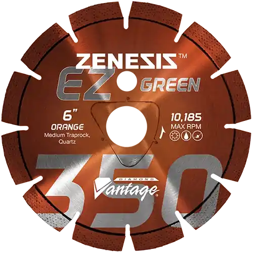 Diamond Vantage 0809EZ350Z 8" x 0.095" Early Entry Saw Diamond Blade for Medium Aggregate/Early Entry Green Concrete/Medium Traprock/Quartz Z350 ORANGE One Day Deal