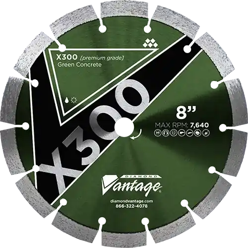Holiday Sale Diamond Vantage 0709ADGX3 7" x 0.095" x 5/8" Diamond Blade for Green Concrete/Very Hard Aggregate/Flint/Chert X300 - GREEN CONCRETE