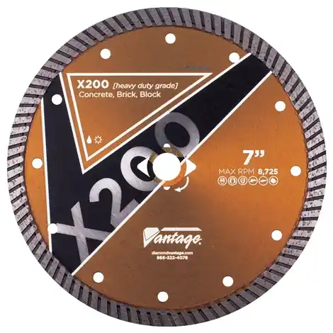 Luxury Diamond Vantage 0809UDZBX2-1 8" x 0.095" Diamond Blade for Granite/Marble/Hard Brick/Hard Pavers X200