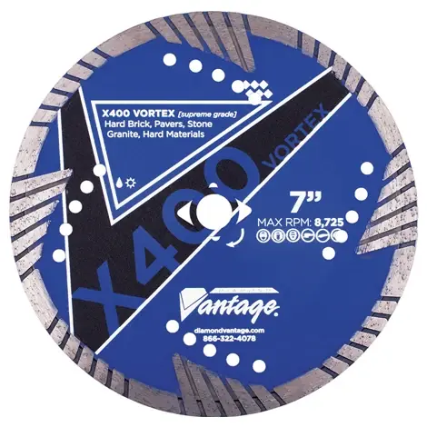Place Order Diamond Vantage 0809UDZBX4-2 8" x 0.095" Diamond Blade for Concrete/Masonry/Pavers X400 VORTEX