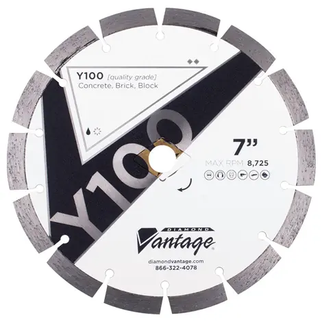 Last Chance Diamond Vantage 4508CDUY1-2 4.5" x 0.080" Diamond Blade for Concrete/Masonry Y100