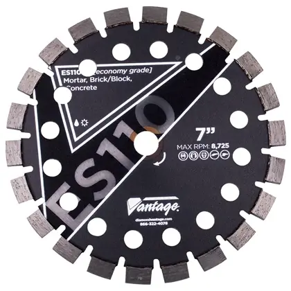 Diamond Vantage 0425CDPX0-1T 4" x 0.250" Diamond Blade for Tuck Point/Concrete Masonry ES110 10mm Segments Genuine